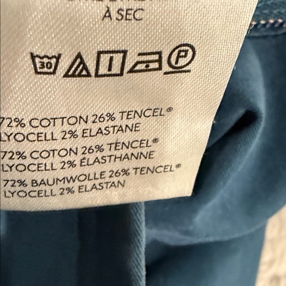 Anthropologie Pilcro The Skipper High Rise Cropped Wide Leg Pants Teal Blue 26P - Picture 11 of 13